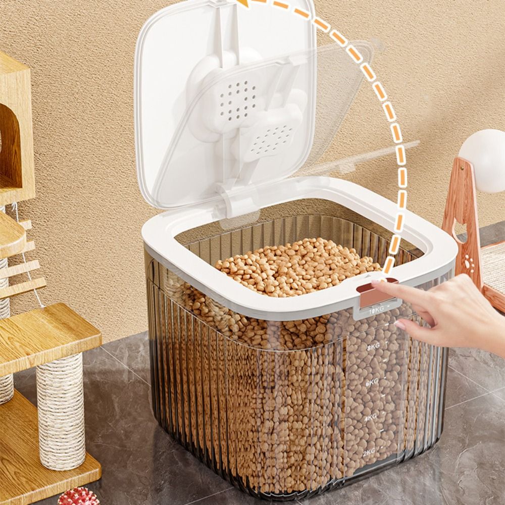 Food Storage Pet - กล่องเก็บอาหารสัตว์เลี้ยงแบบฝาพับ ปิดผนึก โปร่งใส สำหรับอาหารสุนัขและแมว ความจุขนาดใหญ่ ทำจากพลาสติก