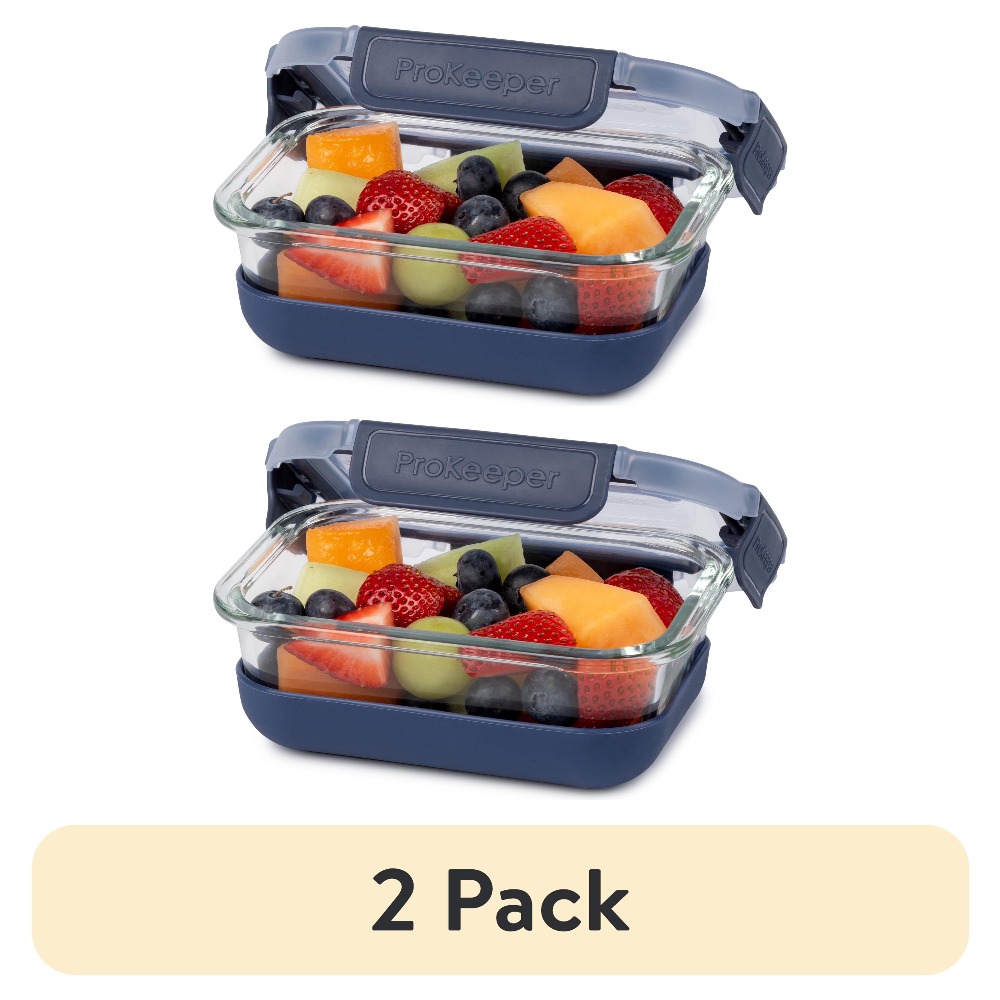 Food Storage Silicone - ชุดภาชนะเก็บอาหารแก้ว 2 ชิ้น ขนาด 1.6 ถ้วย
