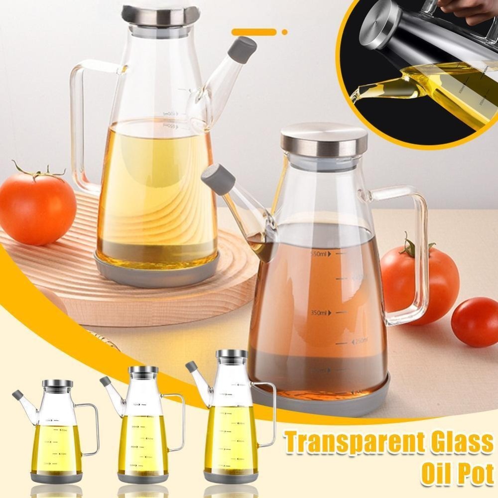 Food Storage Glass Containers Large - Durable Food-grade Oil Dispenser Bottle Leak-Proof
