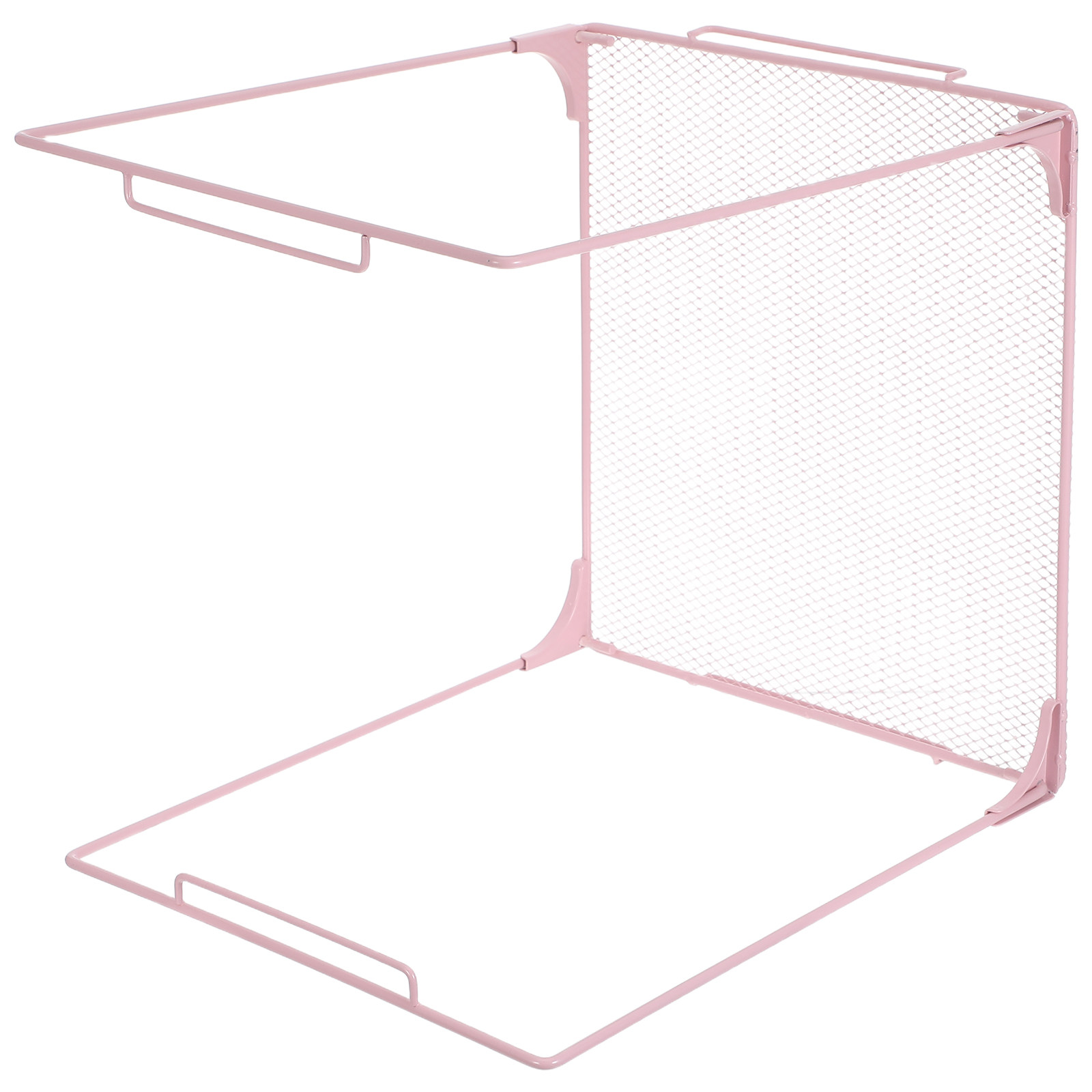Food Storage Locker - ชั้นวางของโลหะสีชมพูแบบซ้อนกันได้ พร้อมชั้นตาข่ายสำหรับจัดเก็บของ ใช้ได้ในโรงเรียน สำนักงาน และบ้าน ชั้นวางของเสริม