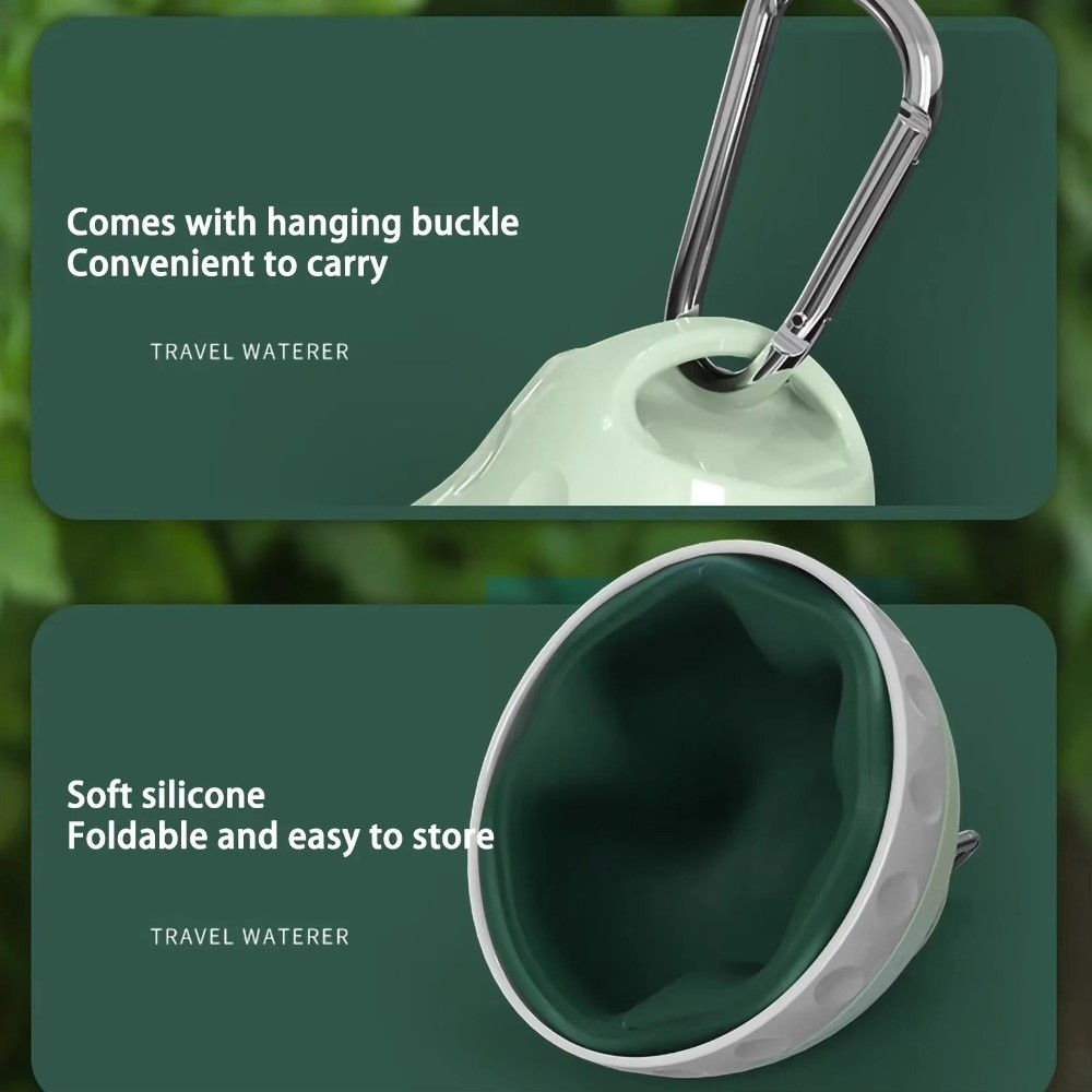 Food Storage With Scoop - ขวดน้ำสุนัขซิลิโคนแบบพับได้ 200 มล. แก้วน้ำสุนัขกันหก ที่จ่ายน้ำสุนัขสำหรับกิจกรรมกลางแจ้ง