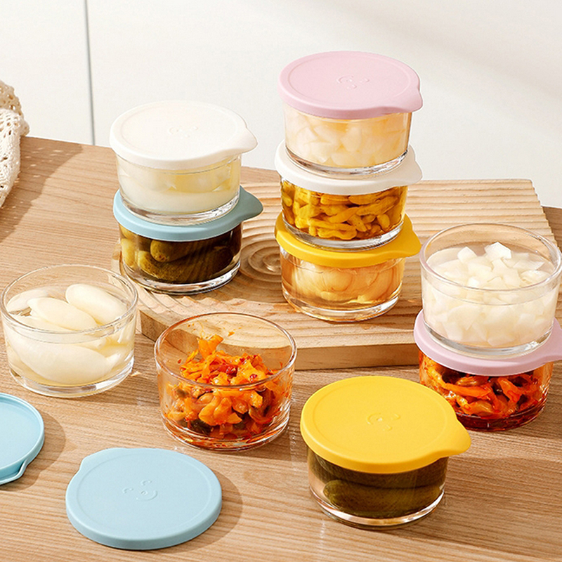 Food Storage Safe - ● ภาชนะเก็บอาหารทรงกลมสำหรับใช้กับไมโครเวฟ ทำจากแก้วโบโรซิลิเกตคุณภาพสูง ขวดโหลปิดผนึกสำหรับใส่ผักดอง ขวดโหลเก็บผักผลไม้สำหรับแช่เย็น