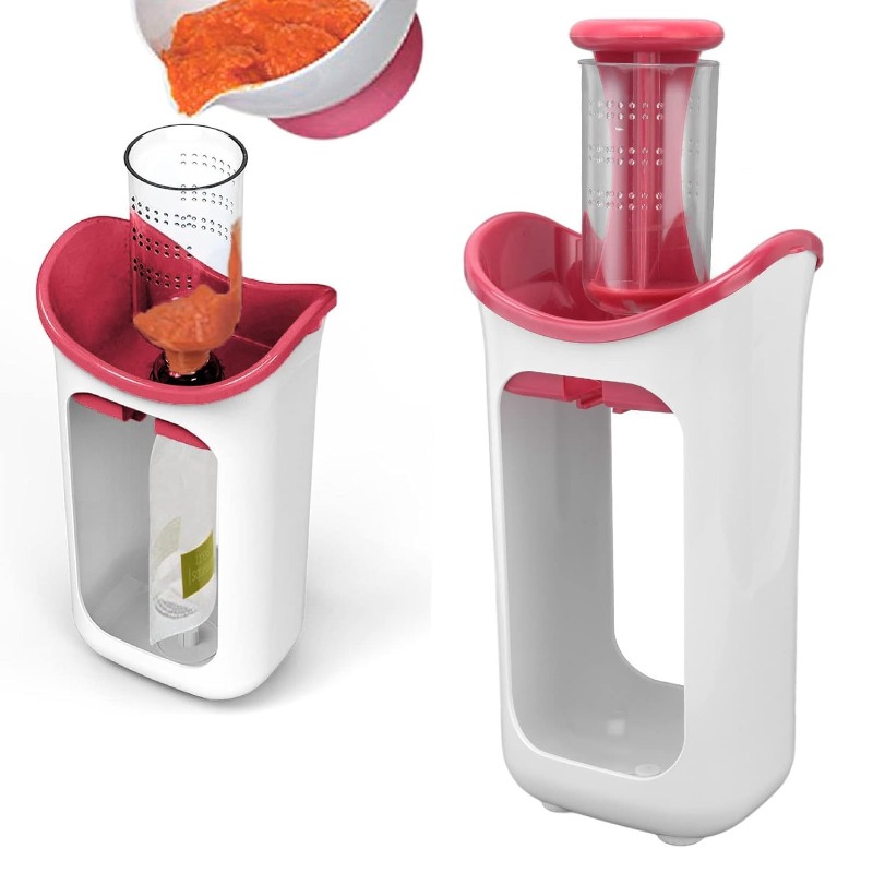 Portion Control Container - เครื่องบดอาหารเด็กพร้อมถุงเก็บอาหาร 10 ชิ้น เครื่องบีบอาหารสำหรับทารกแรกเกิด ภาชนะเก็บผลไม้ เครื่องบดอาหารเด็ก