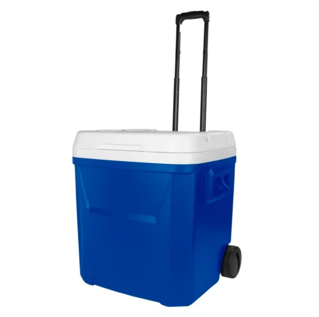 Food Storage For Camping - กล่องเก็บความเย็นแบบแข็ง 60 ควอร์ต สีฟ้า Laguna พร้อมล้อเลื่อน