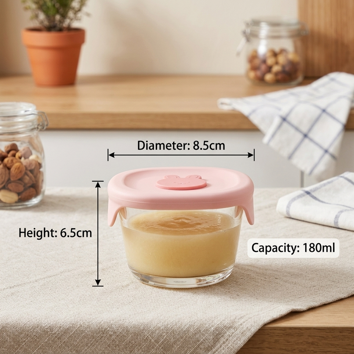 Food Storage Safe - ภาชนะแก้วสำหรับเก็บอาหาร, ชามแก้วโบโรซิลิเกตหนา, ใช้กับไมโครเวฟ อบไอน้ำ และช่องแช่แข็งได้, ปลอดสาร