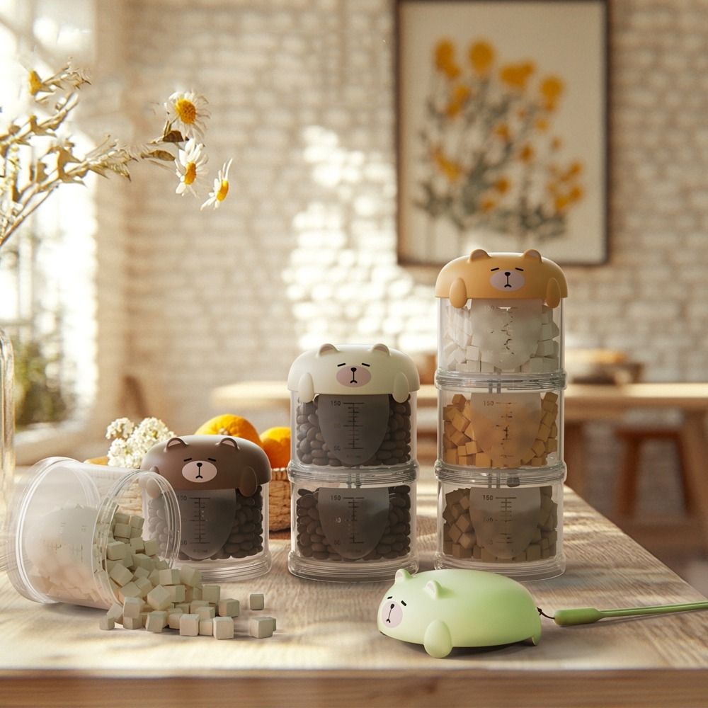 Food Storage Pet - กล่องใส่อาหารแมวพลาสติกหลายชั้น ใช้งานได้จริง ป้องกันความชื้น กล่องเก็บขนมสุนัขน่ารัก กล่องบรรจุอาหารสัตว์เลี้ยงแบบปิดผนึก กล่องใส่อาหารสุนัขสำหรับพาเดินเล่น