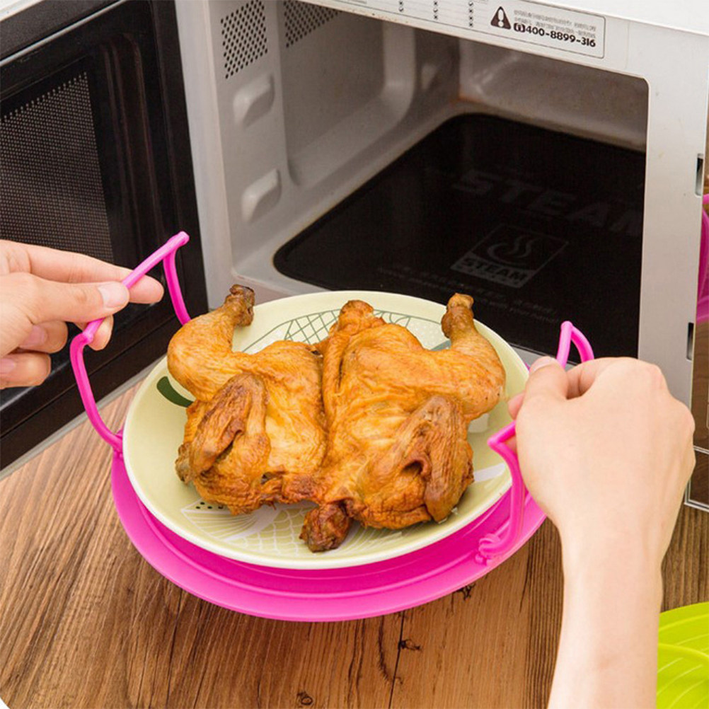 Food Storage Safe - ชั้นวางจานในครัวถาดนึ่งอเนกประสงค์แบบพับได้ไมโครเวฟปลอดภัยอุปกรณ์เสริมหม้อหุงข้าวทนความร้อน PP