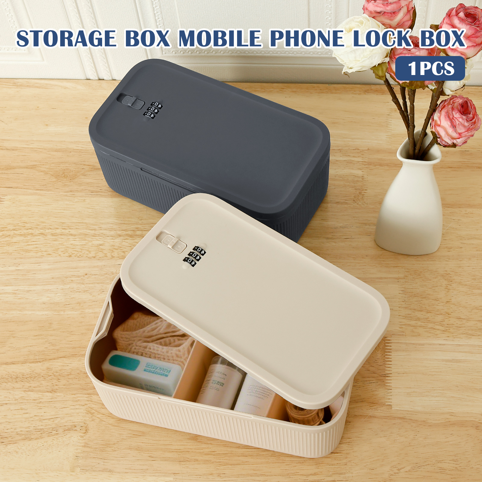Food Storage Locker - กล่องเก็บของพร้อมตู้เก็บของพลาสติกสำหรับของใช้ส่วนตัวแฟ้มยาจิปาถะอาหารกล่องออแกไนเซอร์มัลติฟังก์ชั่น