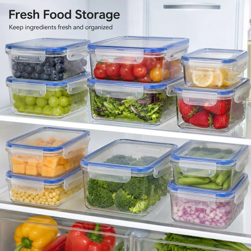 Food Storage Refrigerator - กล่องเก็บอาหารในตู้เย็น 4 ขนาด กล่องพลาสติกเก็บอาหารสด กล่องพลาสติกสำหรับแช่เย็น กล่องอุ่นอาหารในไมโครเวฟ
