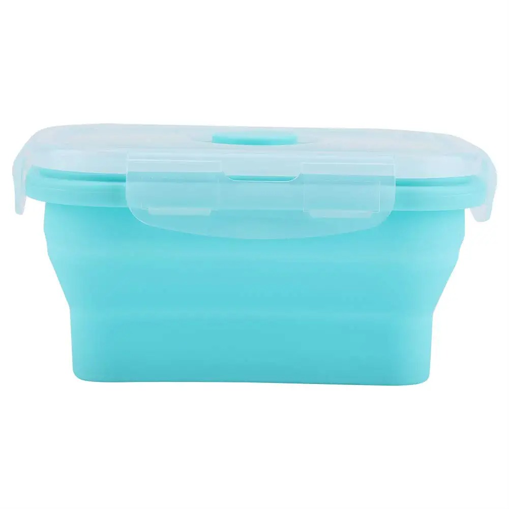 Food Storage Silicone - 4 ขนาดพับซิลิโคนอาหารแบบพกพา Bento กล่องอาหารกลางวันไมโครแวร์ Home KITCHEN