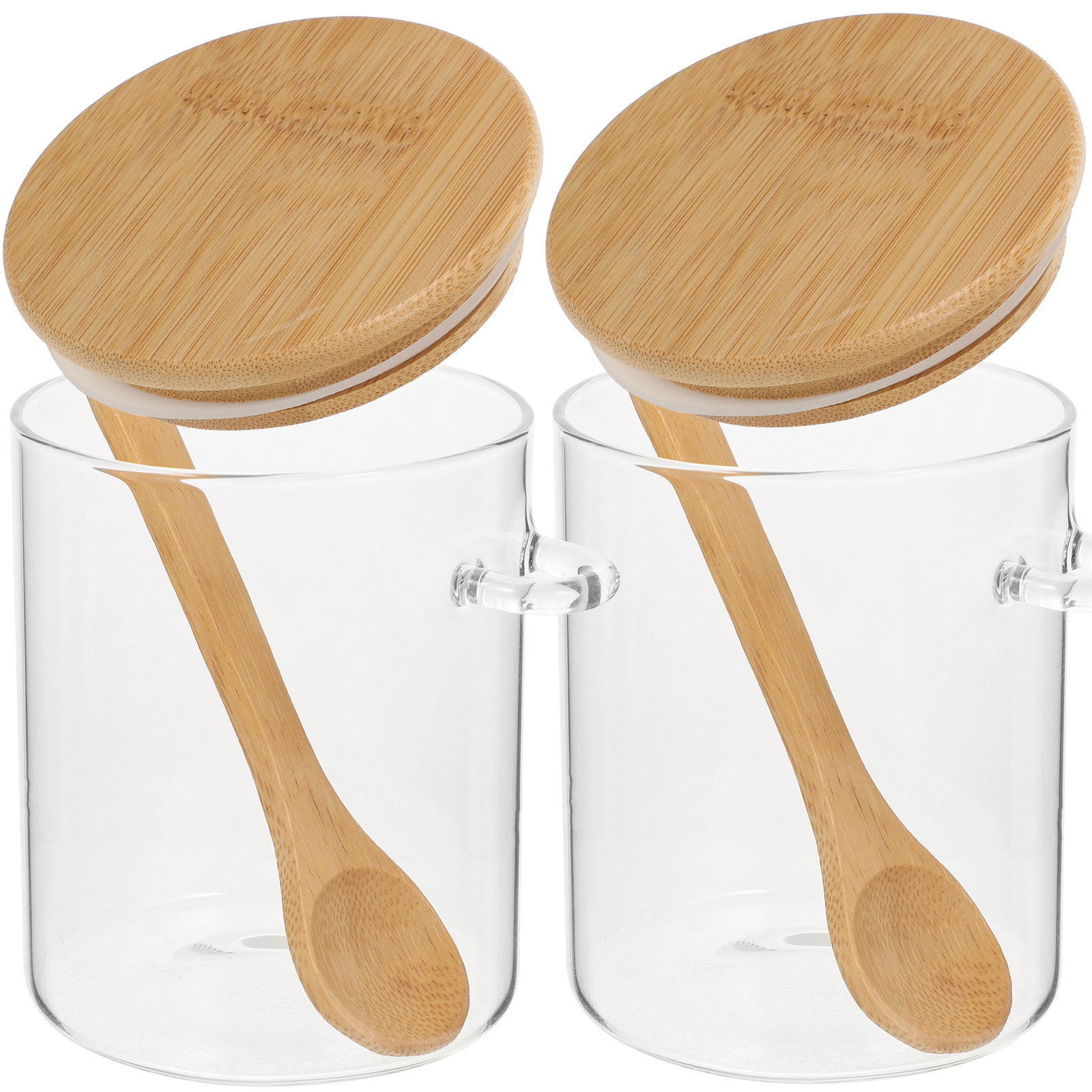Food Storage Glass Containers - 2 ชิ้น ภาชนะเก็บแป้งน้ำตาล โถใส่อาหารโปร่งใส โถแก้วสำหรับครัว ชาแก้ว