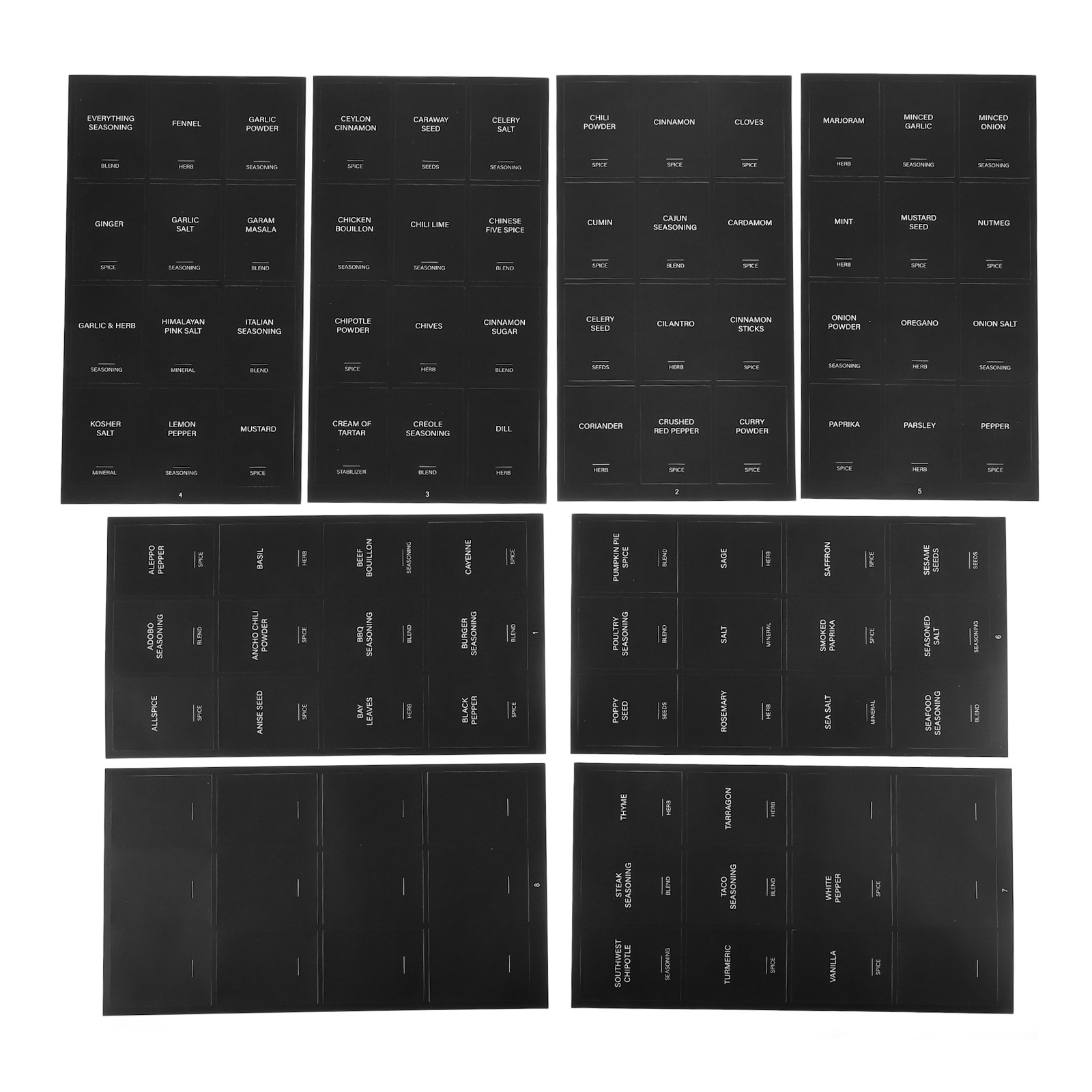Food Storage In Pantry - สติกเกอร์ติดเครื่องเทศ 32 ชิ้น ป้ายสี่เหลี่ยมกันน้ำสำหรับภาชนะในครัว ขวดเก็บอาหาร และการจัดระเบียบในห้องเก็บของ