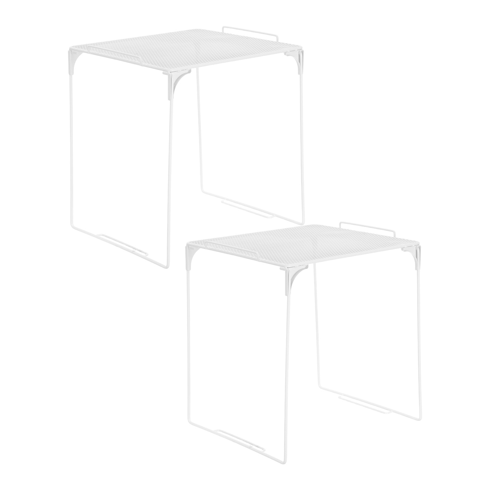 Food Storage Locker - ชั้นวางของแบบตาข่าย 2 ชิ้น สามารถวางซ้อนกันได้ ปรับระดับได้ เหมาะสำหรับจัดเก็บของในโรงเรียน