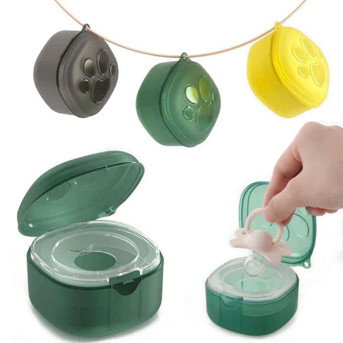 Food Storage Silicone - ซิลิโคนเกรดอาหาร Pacifier กล่องเด็กการ์ตูน Pacifier ผู้ถือ BPA
