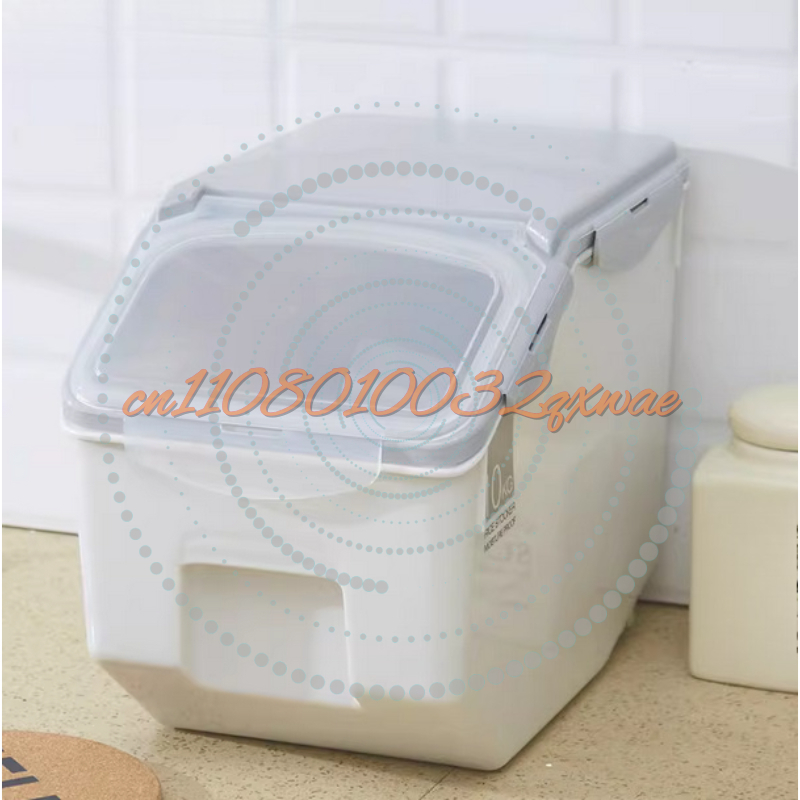 Food Storage Pet - กล่องเก็บข้าวขนาดใหญ่ 10/15 กก. กล่องเก็บธัญพืชในครัว ปิดผนึกกันความชื้น ภาชนะเก็บอาหารสัตว์เลี้ยงพลาสติก