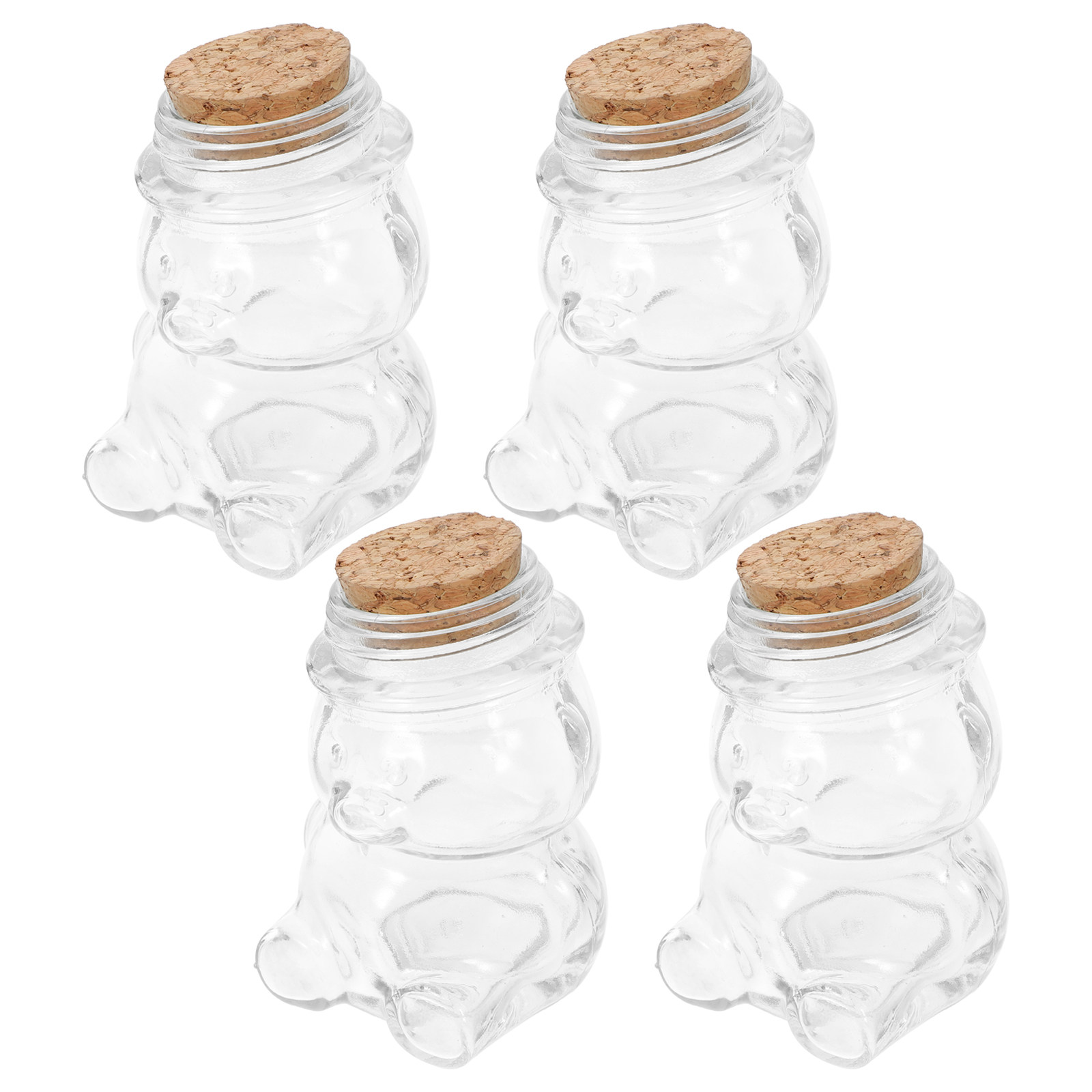 Food Storage Glass Containers - ชุดโหลแก้วใส 4 ชิ้น สำหรับเก็บอาหาร ขนม บิสกิต