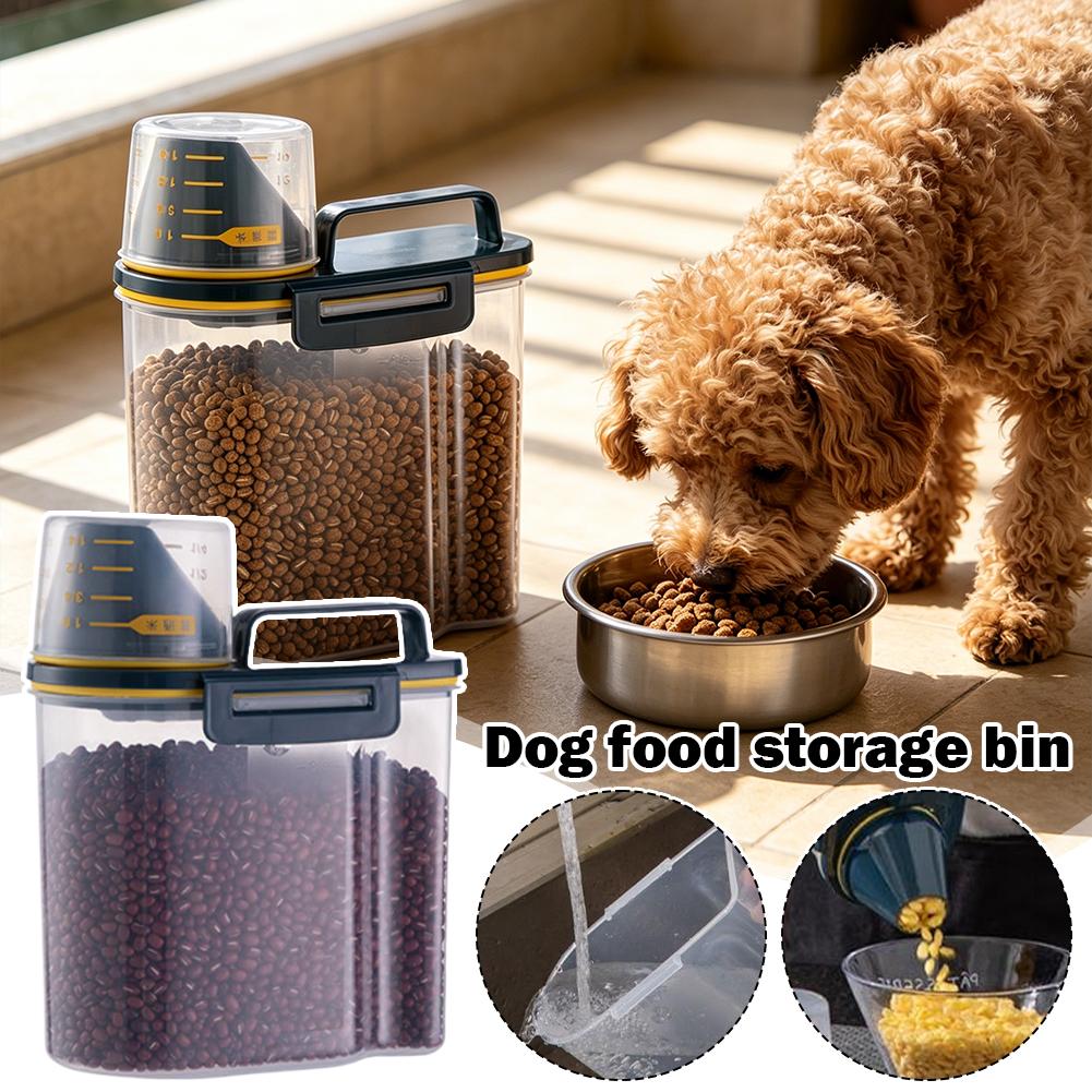 Food Storage Pet - ภาชนะเก็บอาหารสัตว์เลี้ยงระดับพรีเมียมพร้อมฝาปิดสุญญากาศ - ทนทาน ความจุขนาดใหญ่ ทำความสะอาดง่าย และดีไซน์สวยงามสำหรับสุนัขและแมว