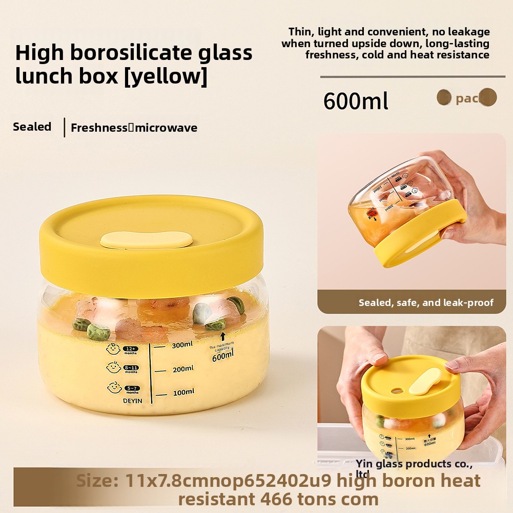 Food Storage Safe - ภาชนะเก็บอาหารแก้ว Airtight Leakproof ชามอาหารกล่องอาหารกลางวัน Bento เตาอบไมโครเวฟเครื่องล้างจานปลอดภัยบรรจุอาหารกลางวัน