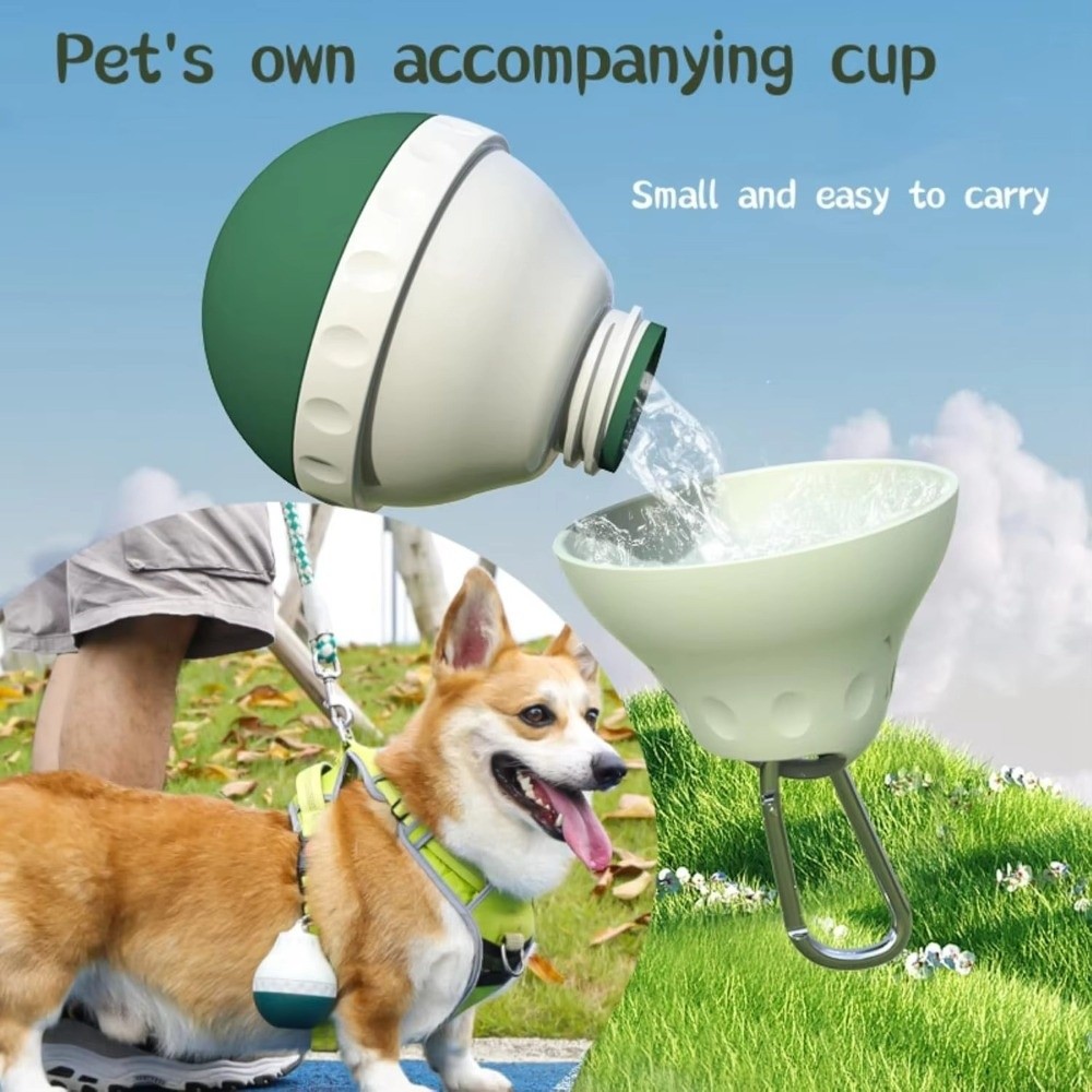 Food Storage With Scoop - ขวดน้ำสุนัขแบบพกพาซิลิโคนพับได้ 200 มล. ถ้วยน้ำดื่มสุนัข ป้องกันการรั่วไหล เครื่องให้น้ำสัตว์เลี้ยง
