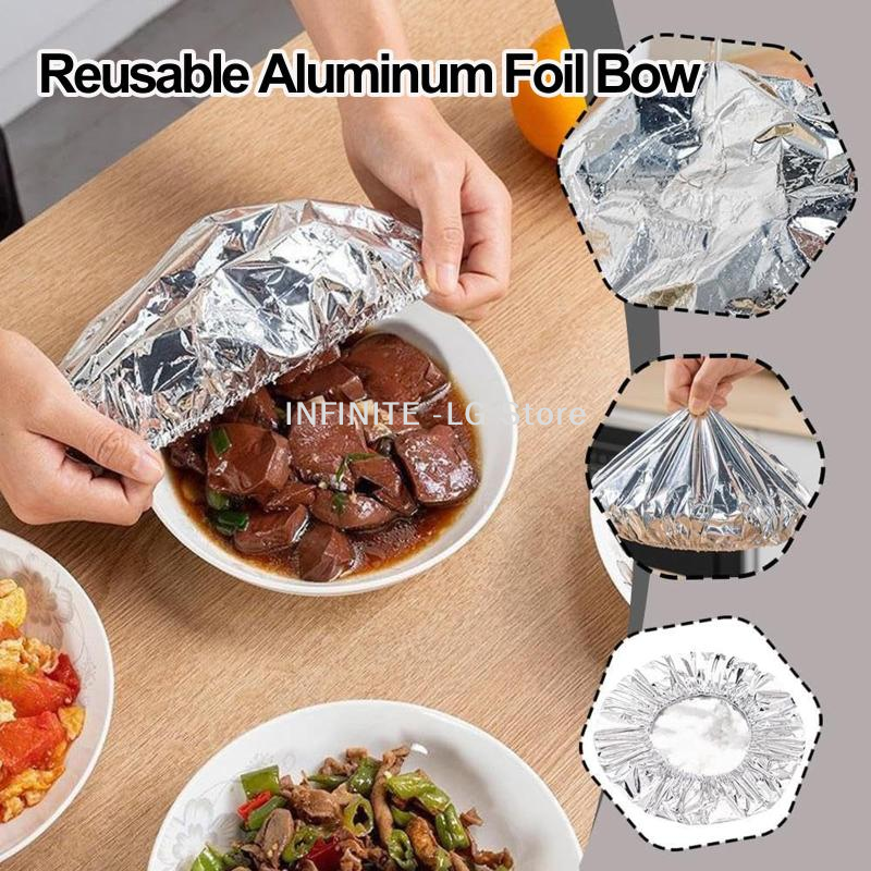 Food Storage Safe - 20 ชิ้น ฟอยล์อลูมิเนียมเกรดอาหาร ฟิล์มฉนวนกันความร้อน ฝาครอบฉนวนกันความร้อนสำหรับอาหาร ฟอยล์อลูมิเนียมห่ออาหารแบบใช้ซ้ำได้