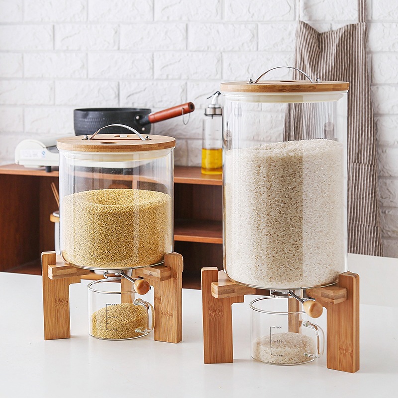 โถแก้วใส่ข้าวสารทำมือขนาดใหญ่  - Food Storage Glass Containers Large บทวิจารณ์และราคา