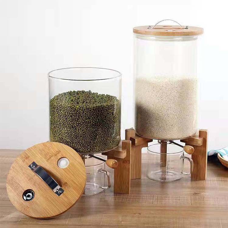 โถแก้วใส่ข้าวสารทำมือขนาดใหญ่  - Food Storage Glass Containers Large บทวิจารณ์และราคา