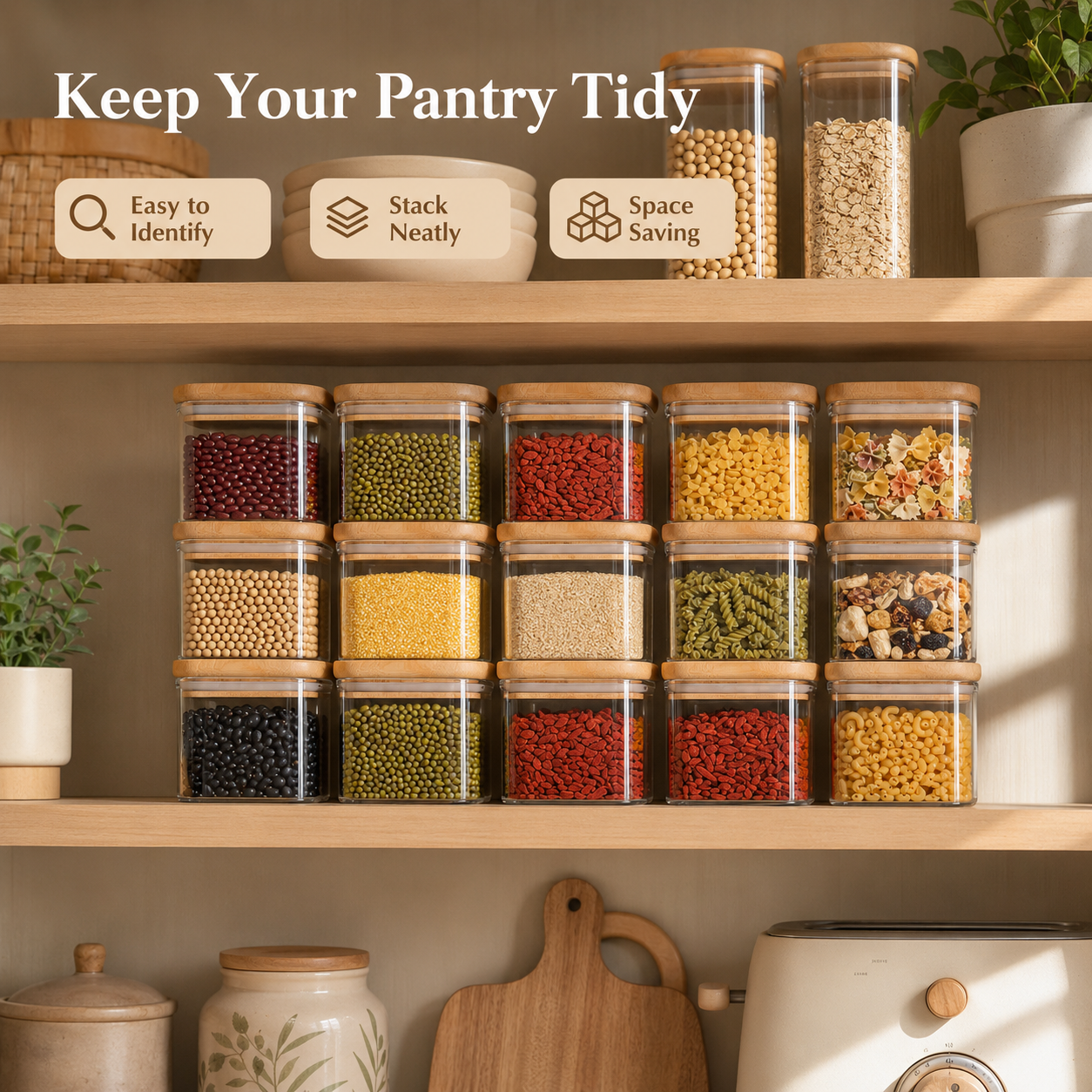 ขวดแก้วฝาไม้ไผ่ 120 มล. 4 ออนซ - Food Storage Glass Containers บทวิจารณ์และราคา