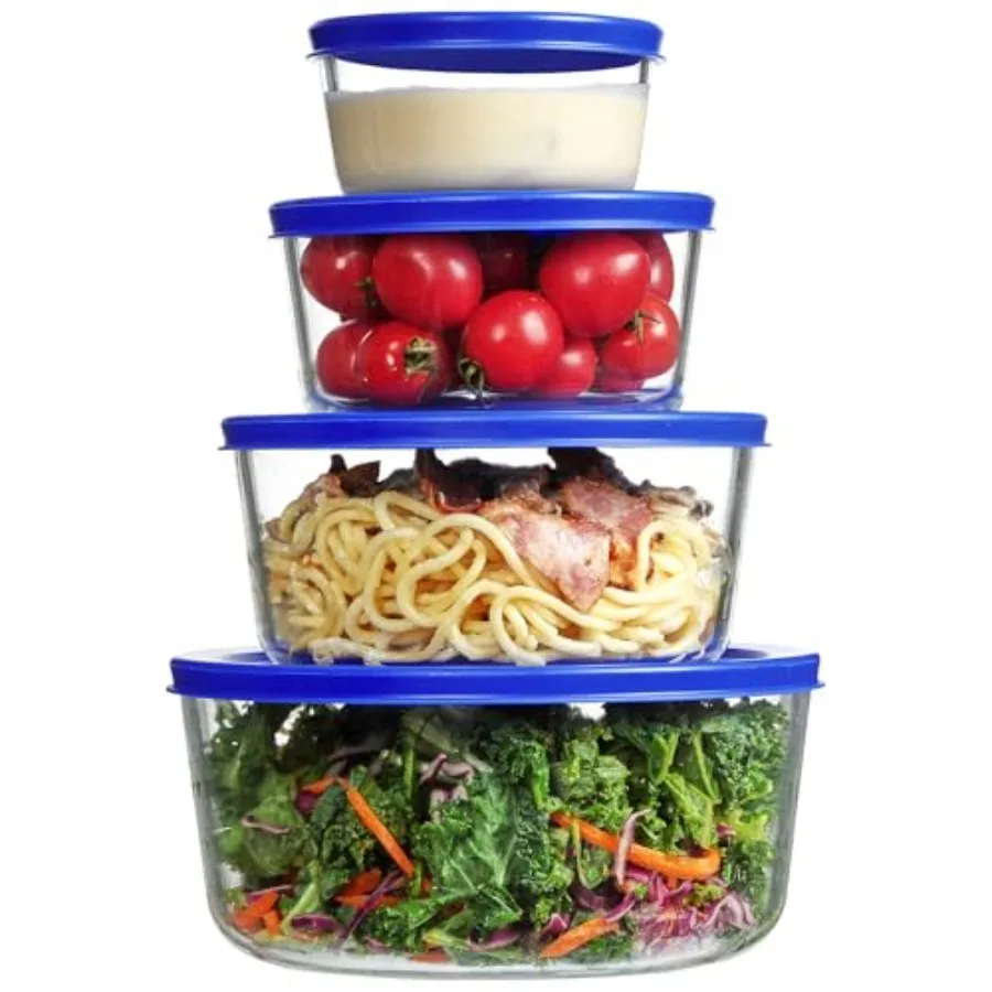 ชุดชามแก้วพร้อมฝาปิด 4 ใบ ขนาด - Food Storage Glass Containers บทวิจารณ์และราคา