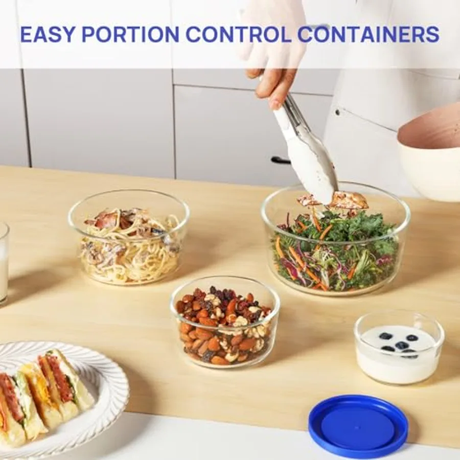 ชุดชามแก้วพร้อมฝาปิด 4 ใบ ขนาด - Food Storage Glass Containers บทวิจารณ์และราคา