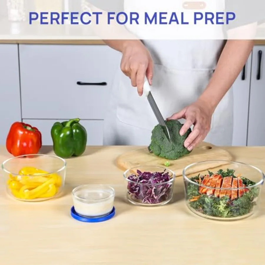 ชุดชามแก้วพร้อมฝาปิด 4 ใบ ขนาด - Food Storage Glass Containers บทวิจารณ์และราคา