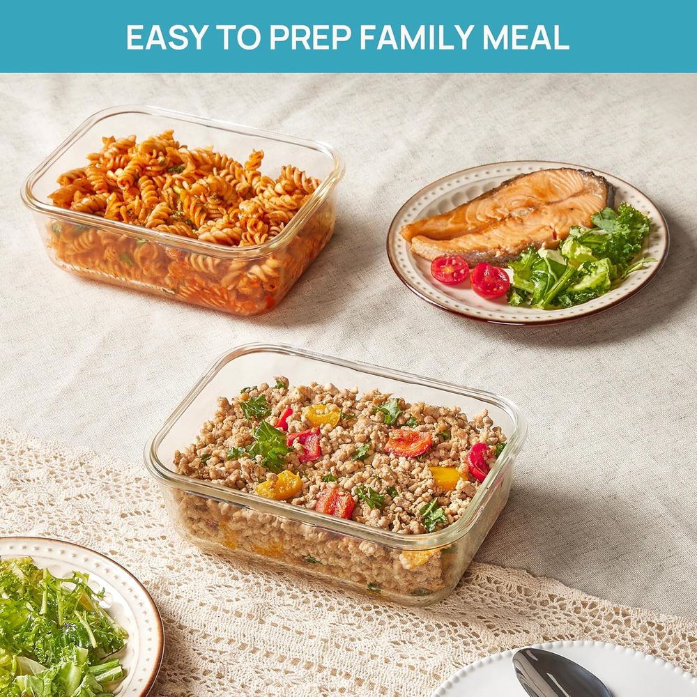 ภาชนะแก้วขนาดใหญ่ 1860 มล./63  - Food Storage Glass Containers Large บทวิจารณ์และราคา
