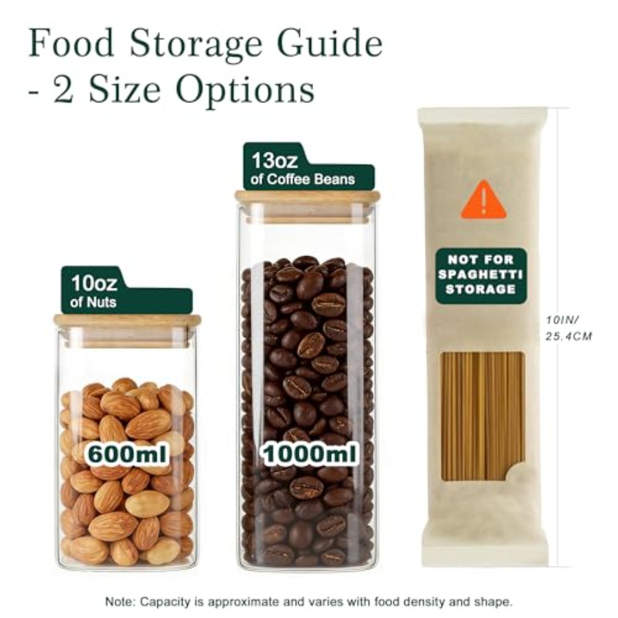 ชุดโหลแก้วทรงสี่เหลี่ยมพร้อมฝา - Food Storage In Pantry บทวิจารณ์และราคา