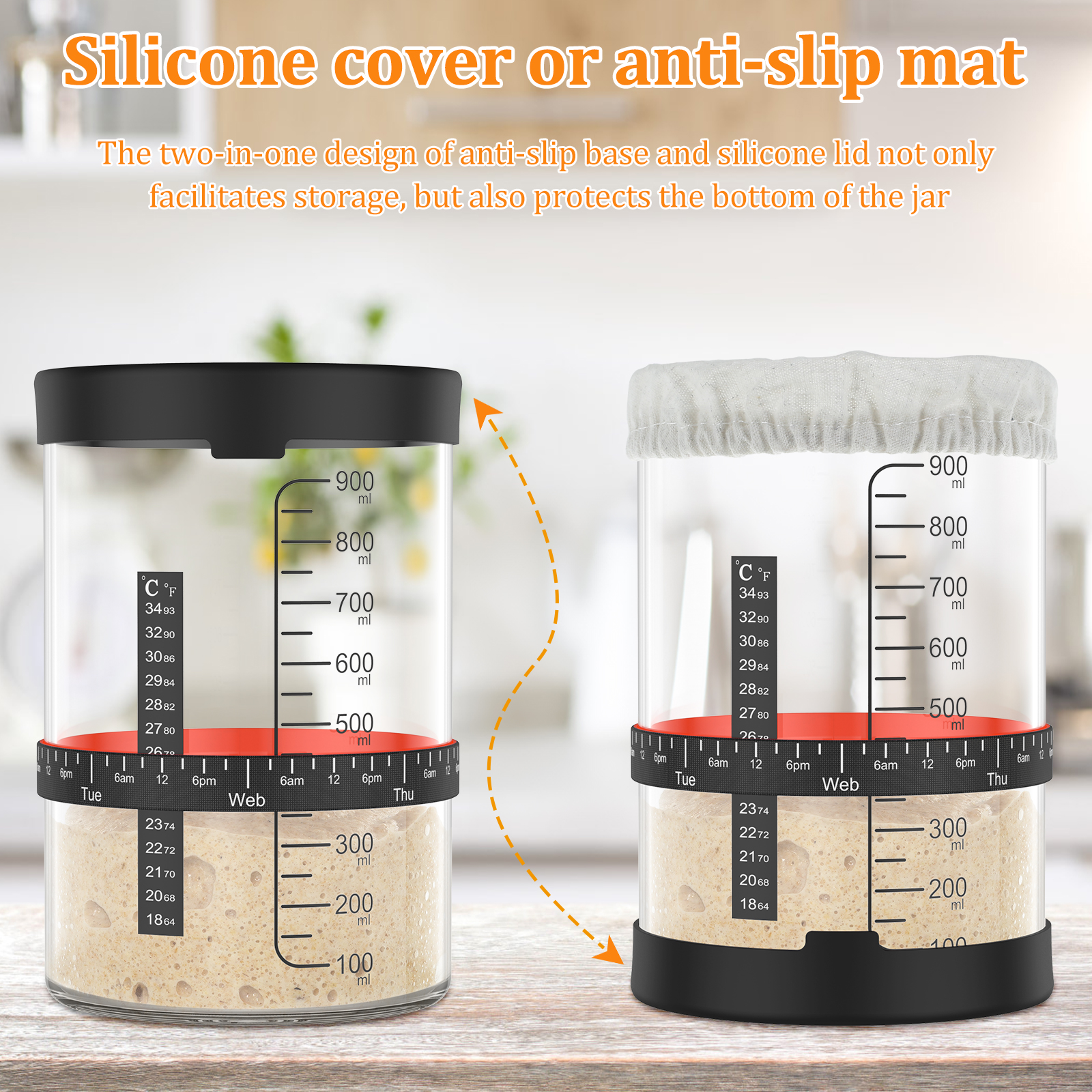 ขวดแก้วใสสำหรับทำแป้งซาวโดว์ ข - Food Storage Glass Containers บทวิจารณ์และราคา