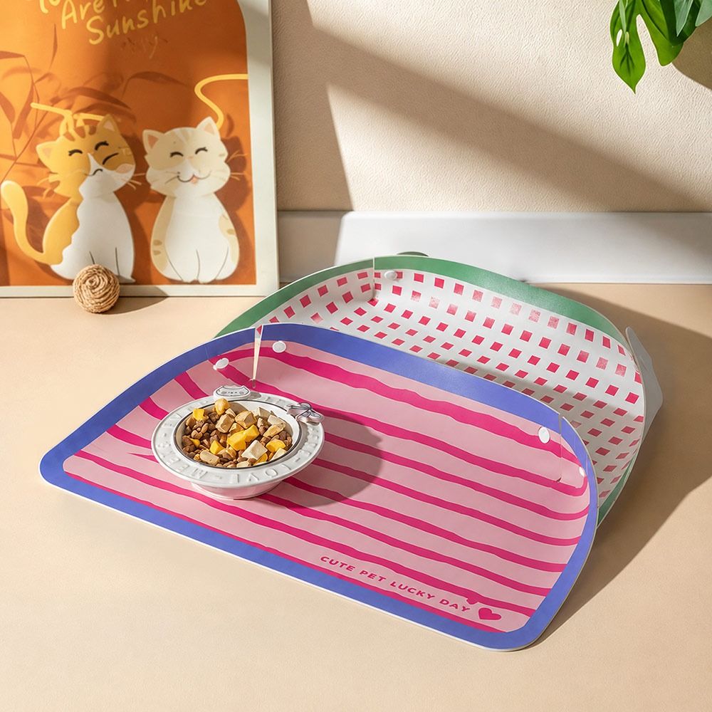 แผ่นรองอาหารสัตว์เลี้ยงหนัง PU - Food Storage With Scoop บทวิจารณ์และราคา