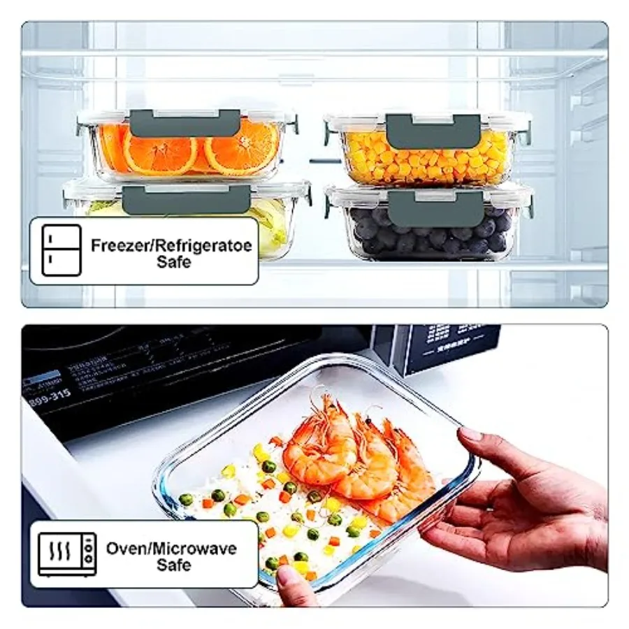 ชุดกล่องแก้วเตรียมอาหาร 10 ชิ้ - Food Storage Glass Containers บทวิจารณ์และราคา