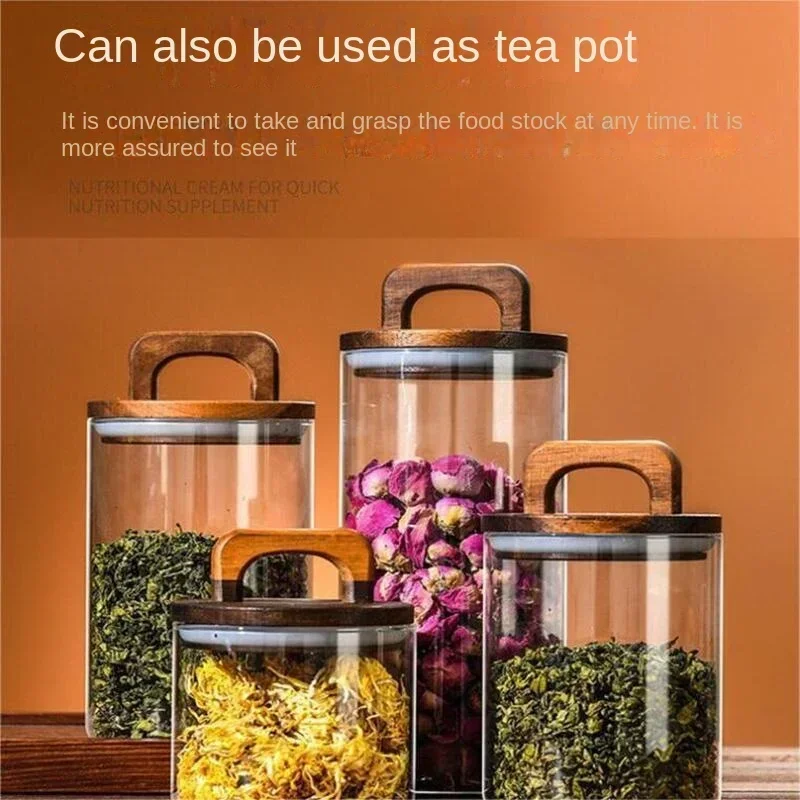 800-2100ml ไม้ฝาปิดแก้ว Jar 1  - Food Storage Glass Containers Large บทวิจารณ์และราคา