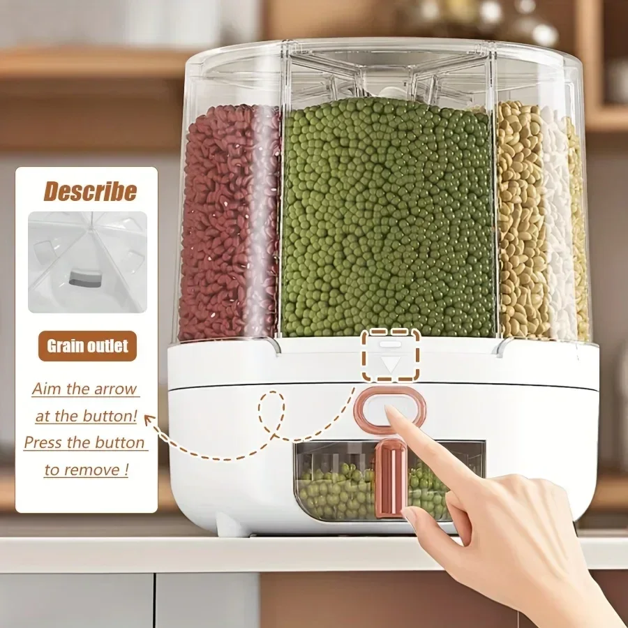 6-คอมพาร์เมนท์ 360 °   ภาชนะเก - Food Storage In Pantry บทวิจารณ์และราคา