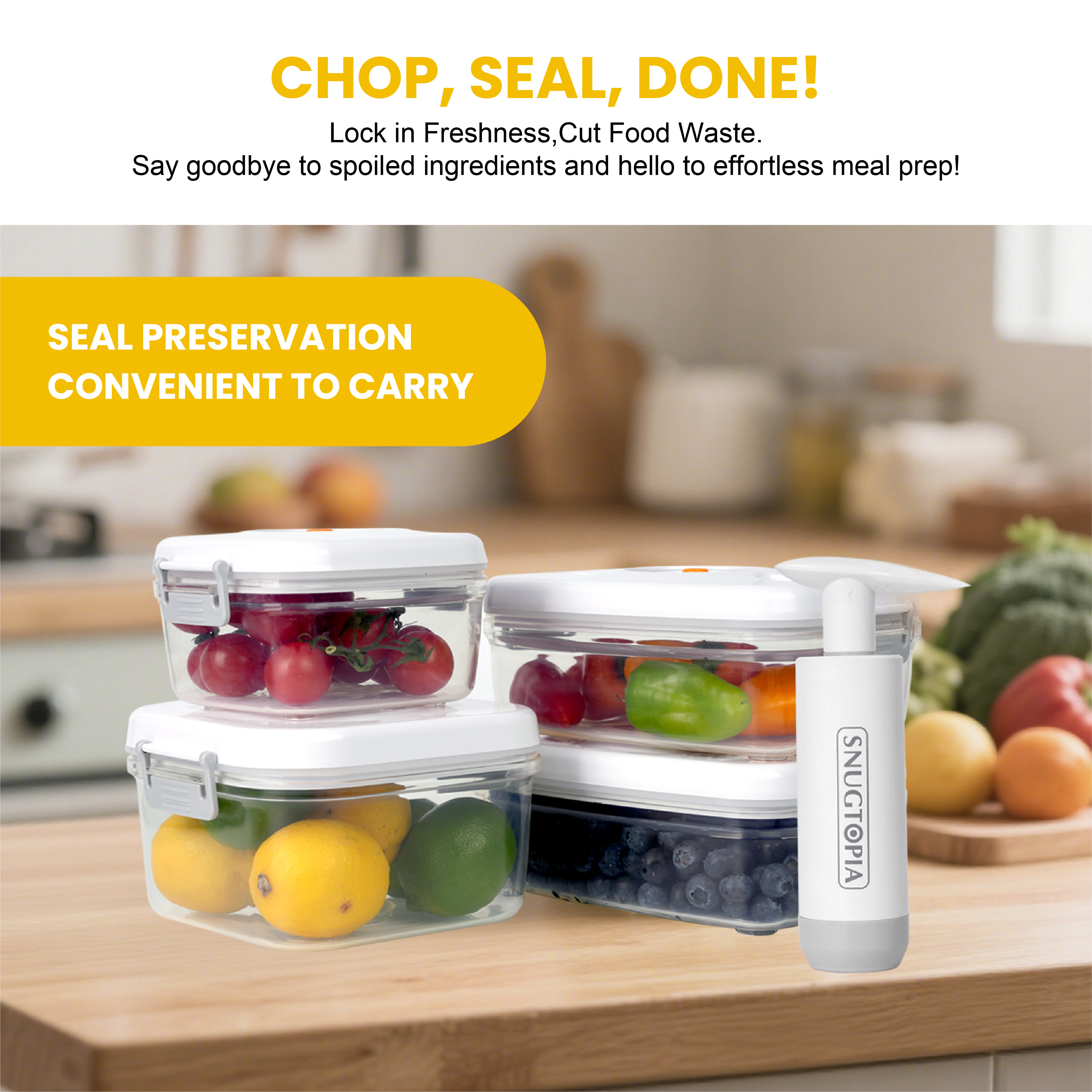 ชุดภาชนะเก็บอาหารสุญญากาศ 7+1  - Food Storage Vacuum บทวิจารณ์และราคา