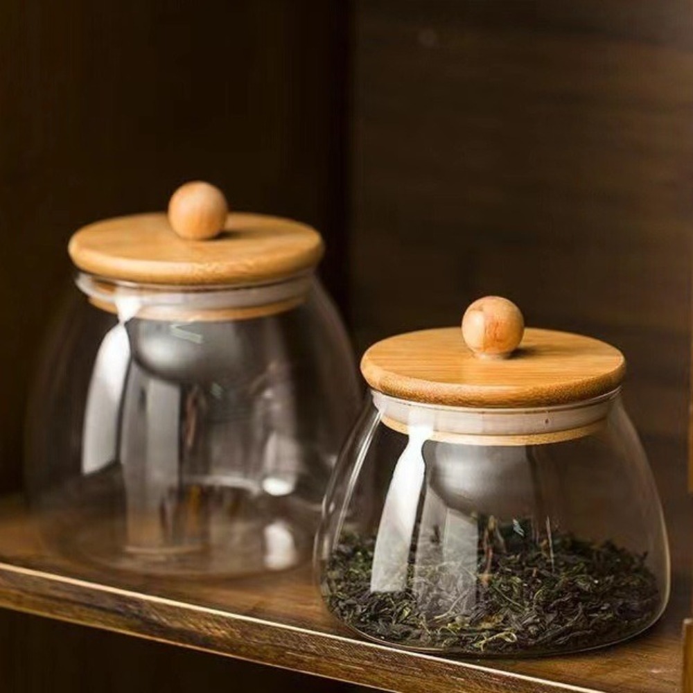 ภาชนะแก้วใสสุญญากาศ ฝาไม้ขนาดใ - Food Storage Glass Containers Large บทวิจารณ์และราคา