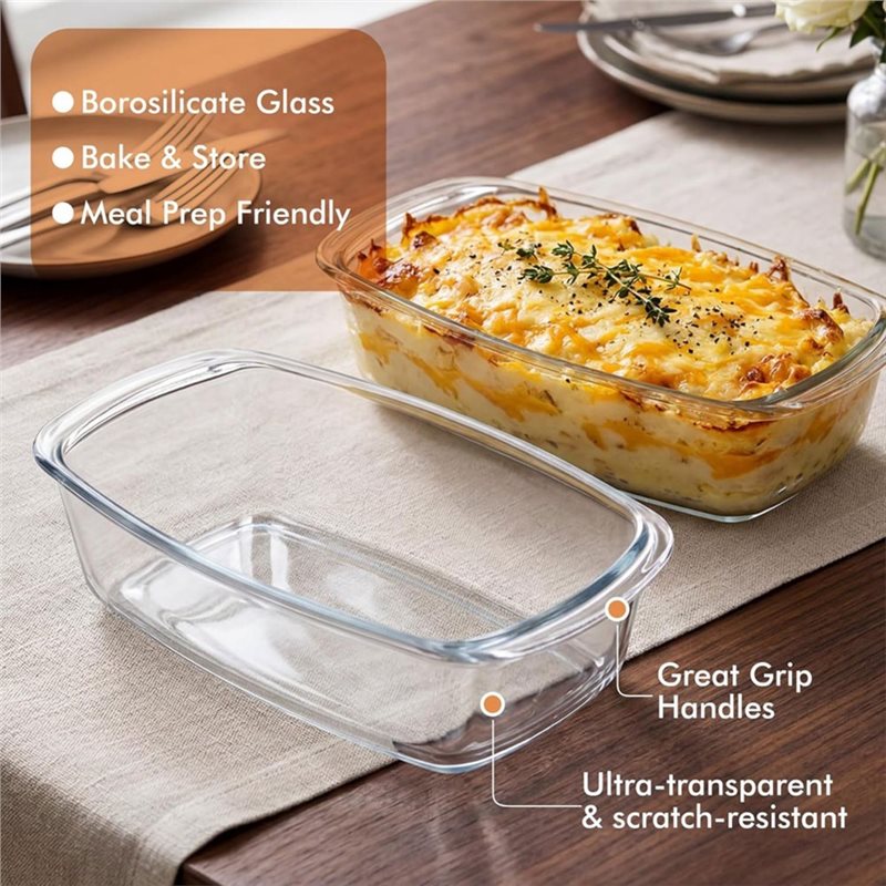 A25F-2-Pack LARGE 7.6 ถ้วย/180 - Food Storage Glass Containers Large บทวิจารณ์และราคา