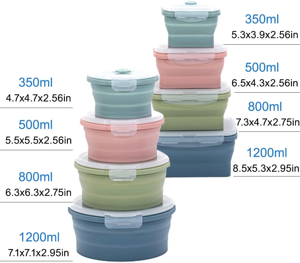 ชุดภาชนะเก็บอาหารซิลิโคนพับได้ - Food Storage Silicone บทวิจารณ์และราคา
