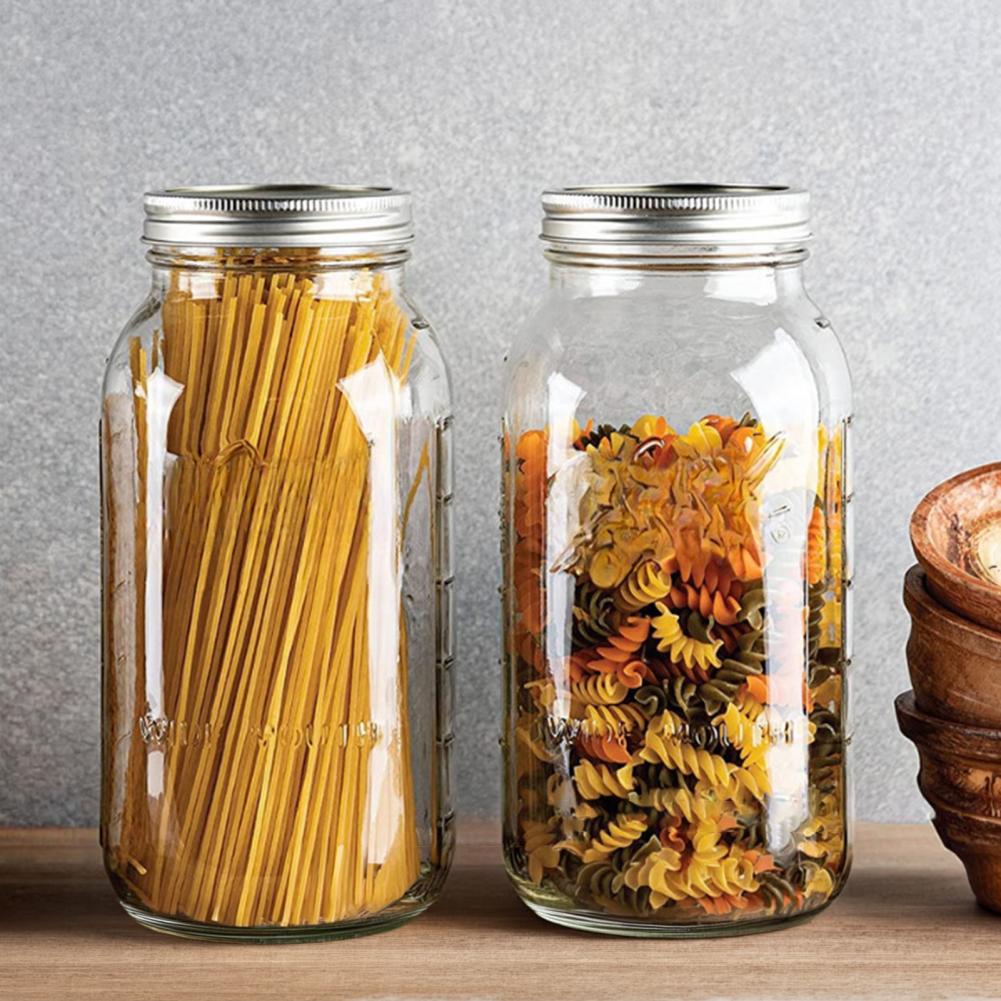 ขวดแก้วเมสันปากกว้างขนาด 2000  - Food Storage Glass Containers Large บทวิจารณ์และราคา