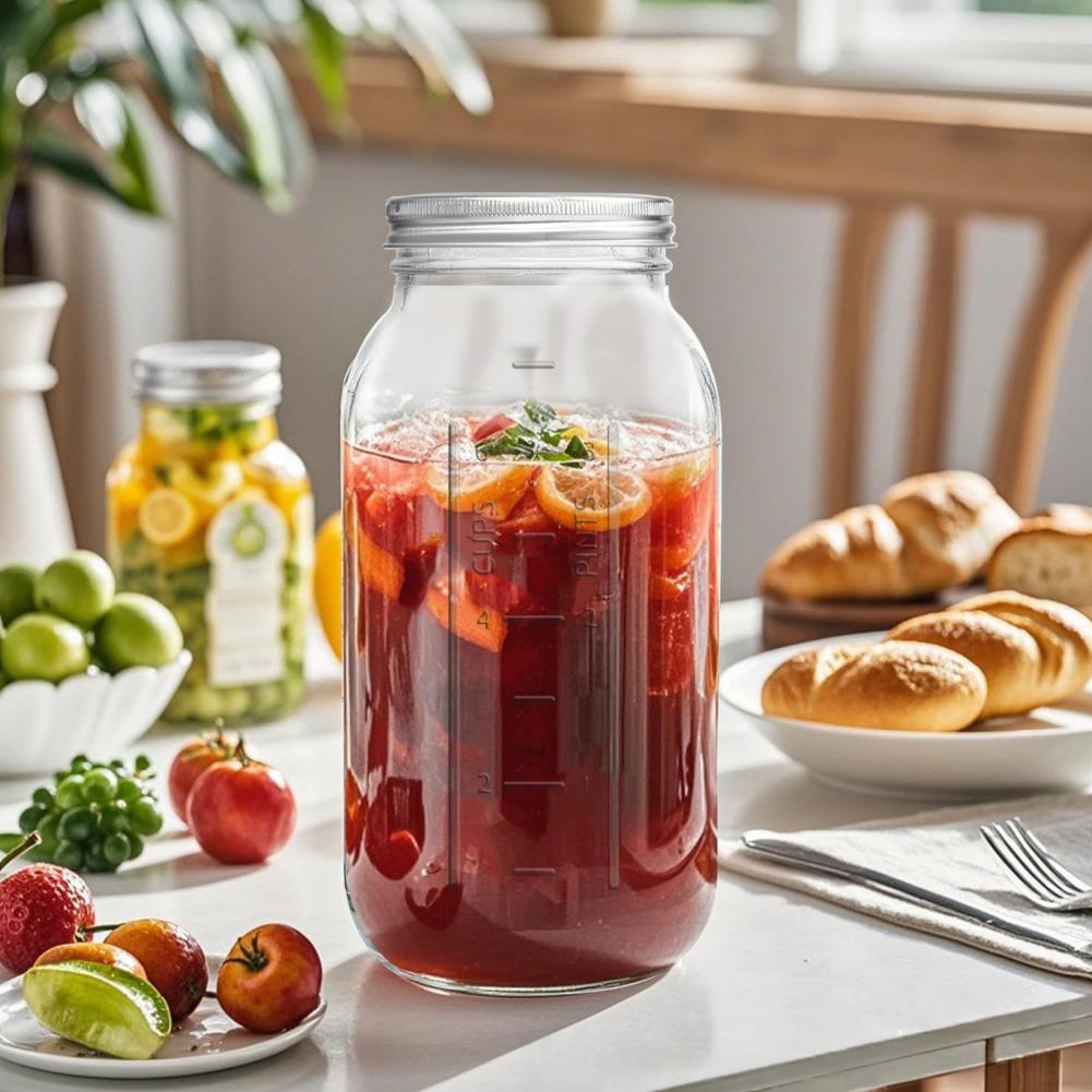 ขวดแก้วเมสันปากกว้างขนาด 2000  - Food Storage Glass Containers Large บทวิจารณ์และราคา