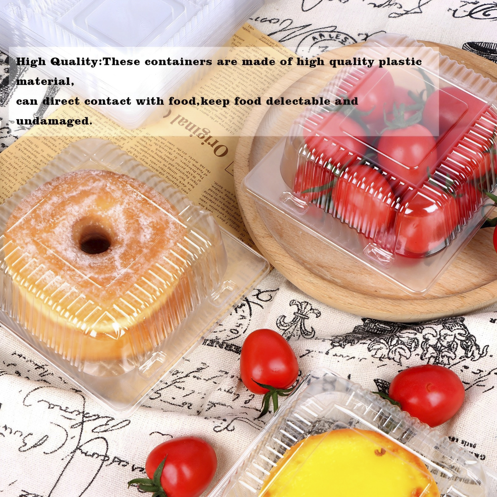 100 ชิ้นเค้ก Slice กล่องสแควร์ - Portion Control Container บทวิจารณ์และราคา