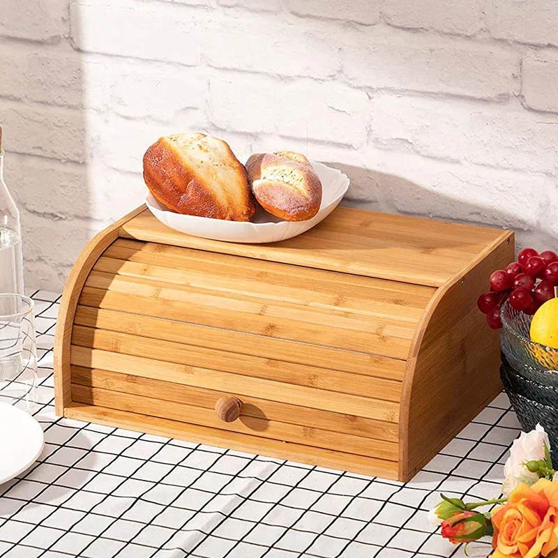 ประตูคู่กันฝุ่นกล่องขนมปังไม้ไ - Food Storage Locker บทวิจารณ์และราคา