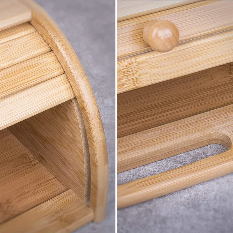 ประตูคู่กันฝุ่นกล่องขนมปังไม้ไ - Food Storage Locker บทวิจารณ์และราคา