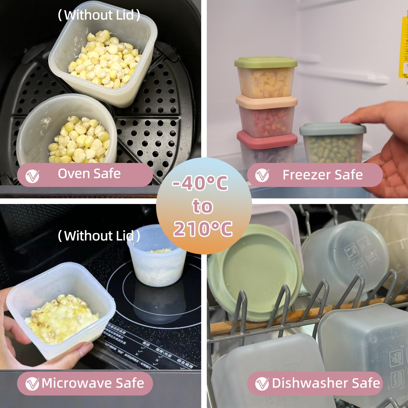 ภาชนะใส่อาหารเด็กทำจากซิลิโคนเ - Food Storage Silicone บทวิจารณ์และราคา