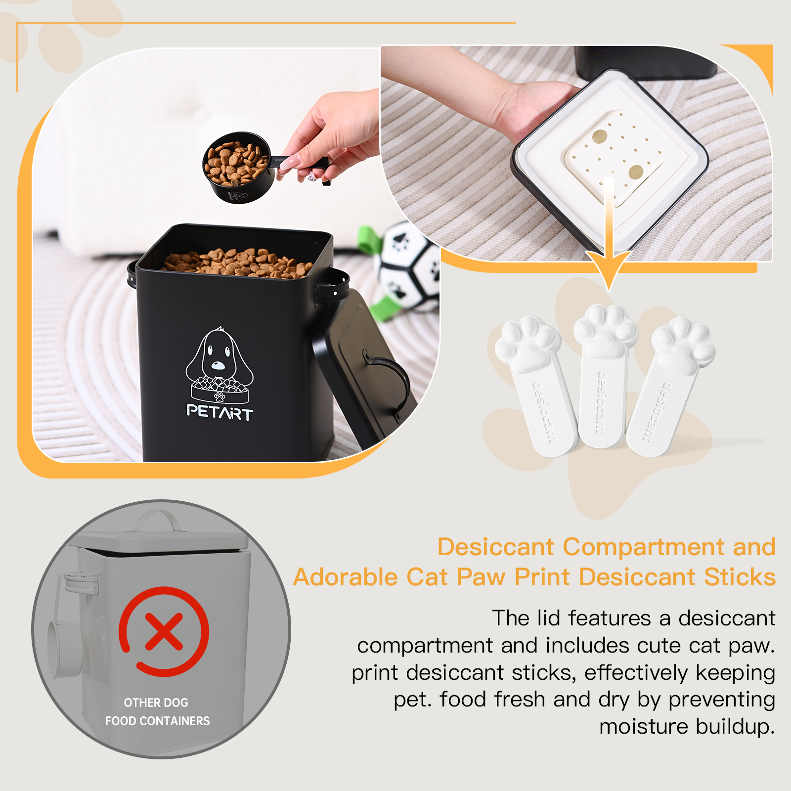ถังให้อาหารสุนัขสัตว์เลี้ยงแบบ - Food Storage Pet บทวิจารณ์และราคา