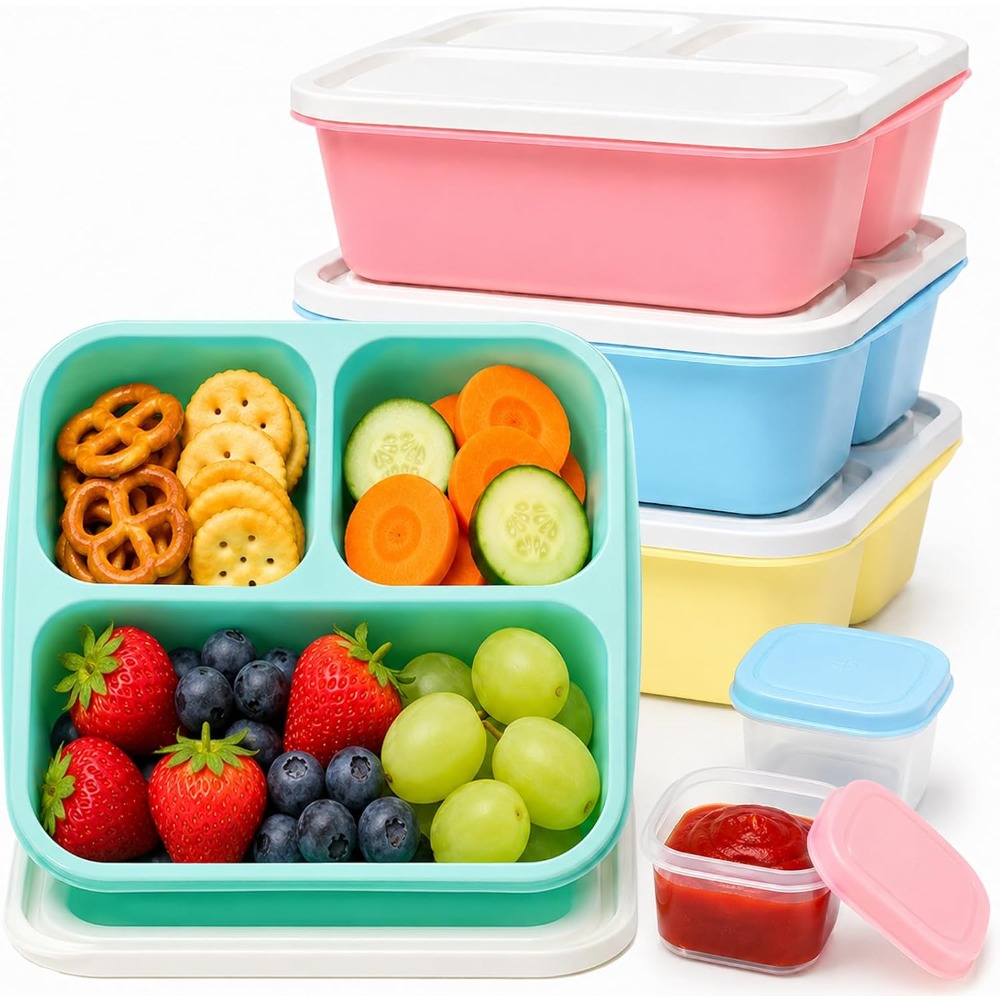 กล่องอาหารเบนโตะ 3 ช่องสำหรับผ - Portion Control Container บทวิจารณ์และราคา
