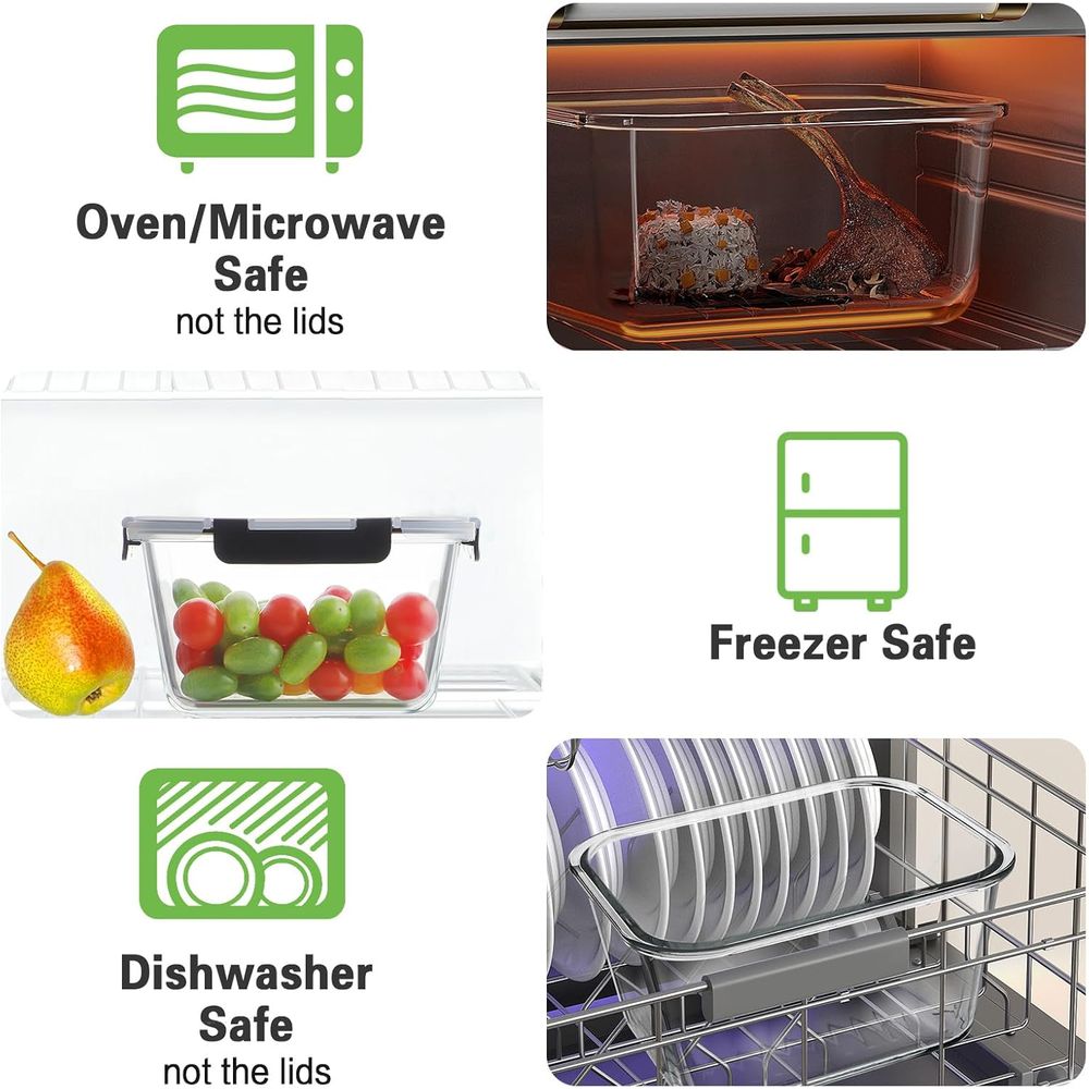 ชุดกล่องถนอมอาหารแก้ว 4 ชิ้น ข - Food Storage Safe บทวิจารณ์และราคา
